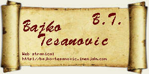 Bajko Tešanović vizit kartica